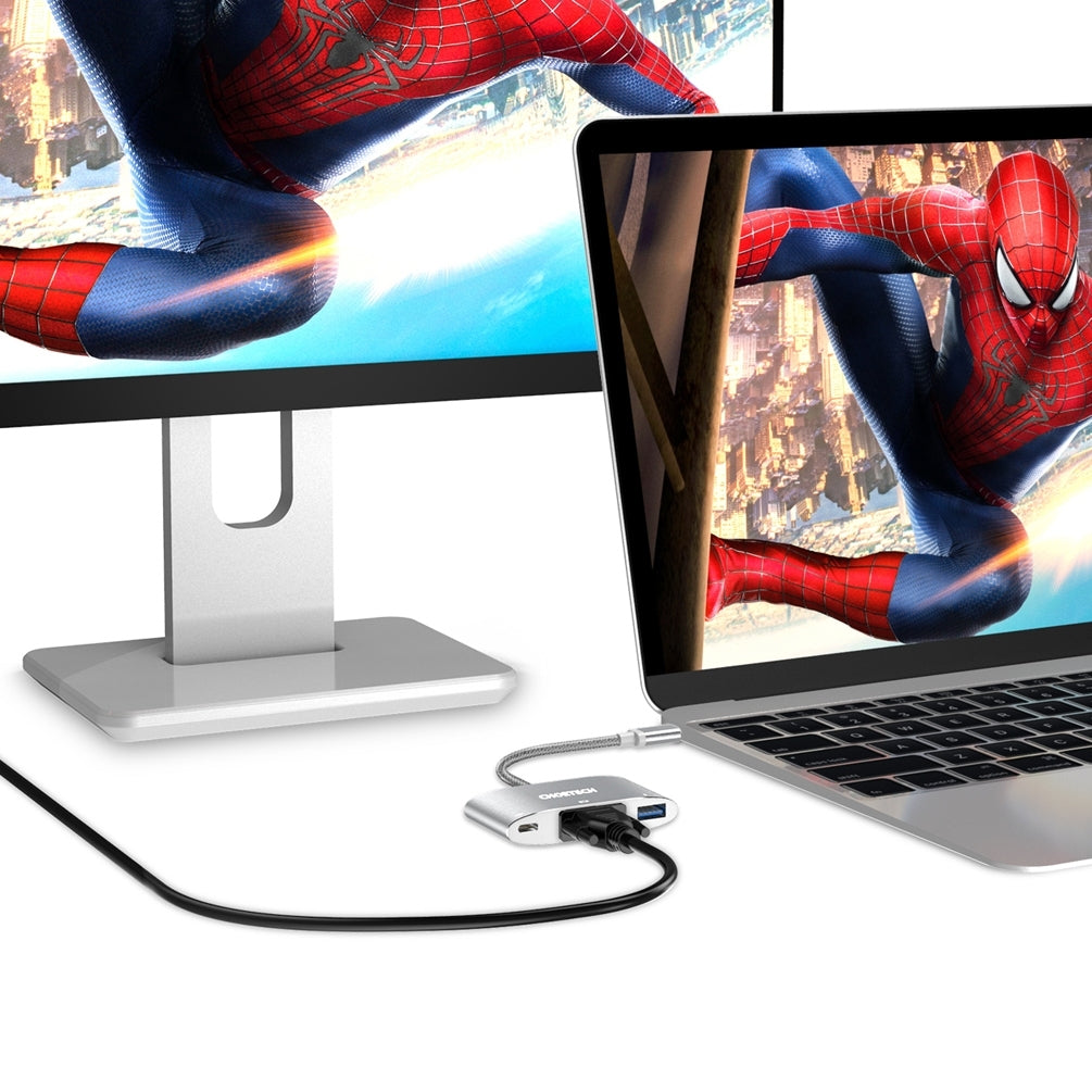 CHOETECH USB-C Multiport Adapter: VGA, USB & Charging Hub