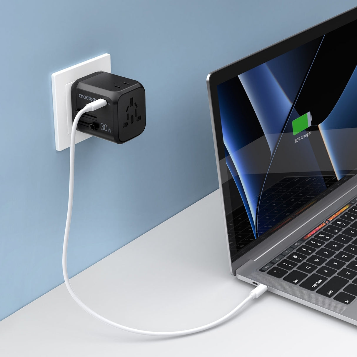 CHOETECH 30W GaN Fast Charger with Universal Travel Adapters