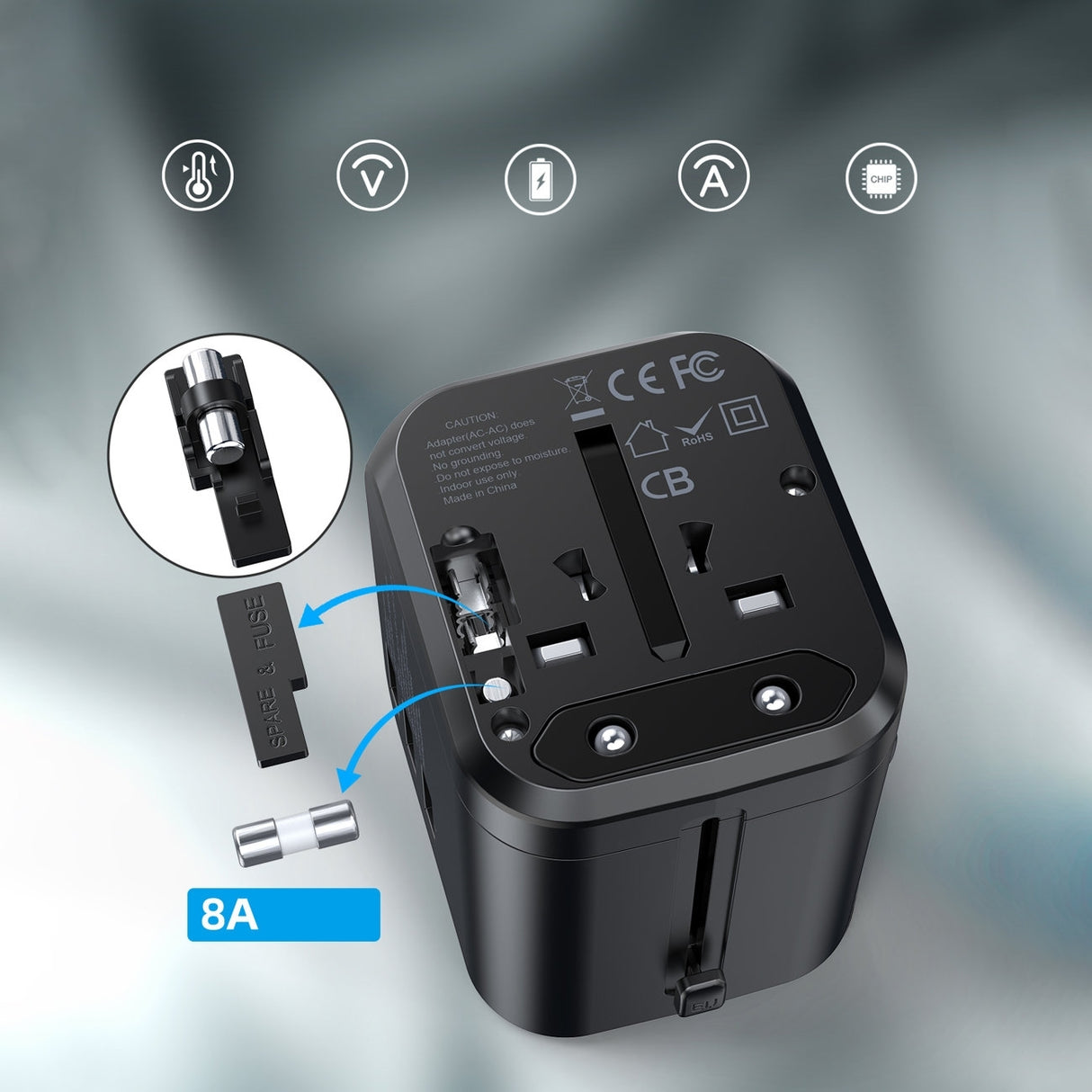 CHOETECH 30W GaN Fast Charger with Universal Travel Adapters