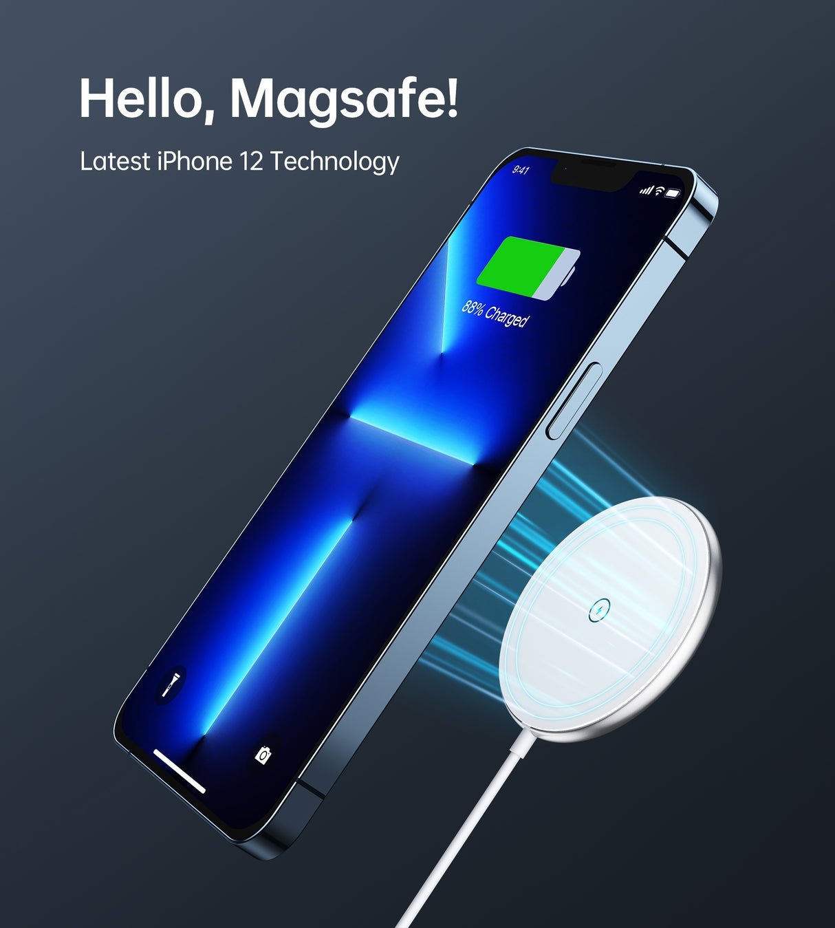 CHOETECH 15W Magnetic Wireless Charger with 3.3ft USB-C Cable (White)