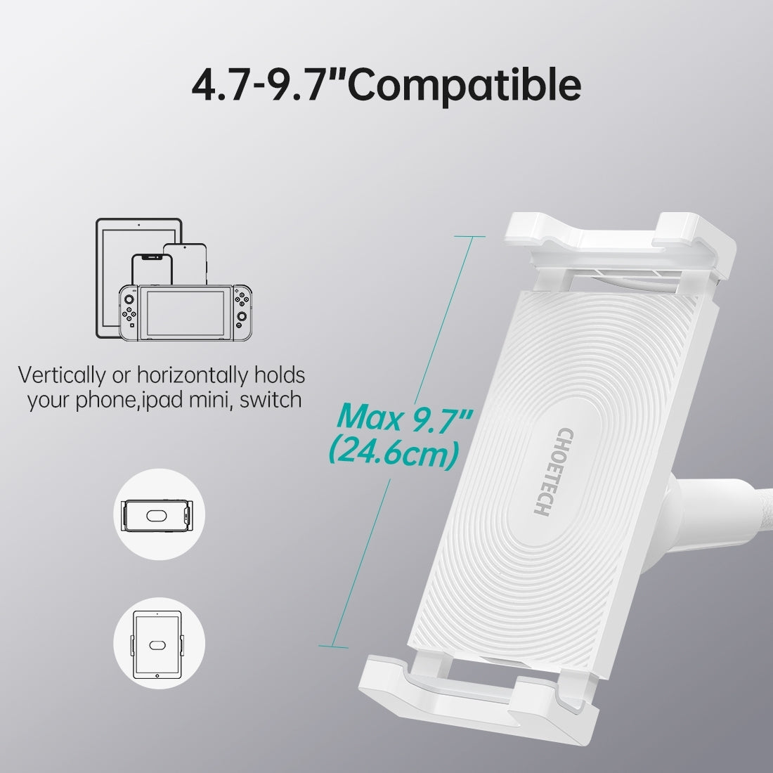 Choetech T584-F 15W Fast Wireless Charging Phone Holder & Stand for 4-7 Inch Devices