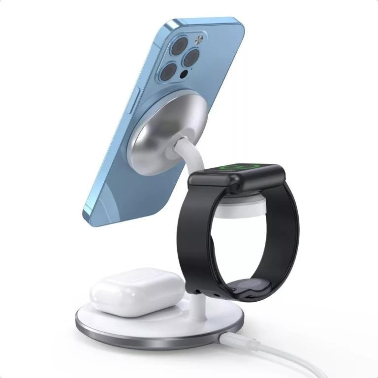 3-in-1 Magnetic Wireless Charging Dock for iPhone, Apple Watch, and AirPods