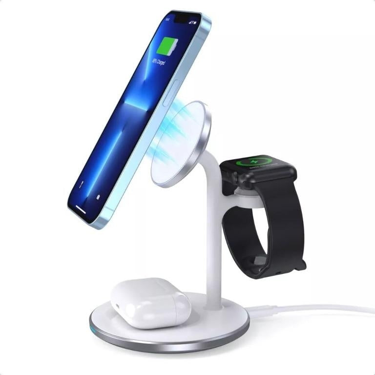 3-in-1 Magnetic Wireless Charging Dock for iPhone, Apple Watch, and AirPods