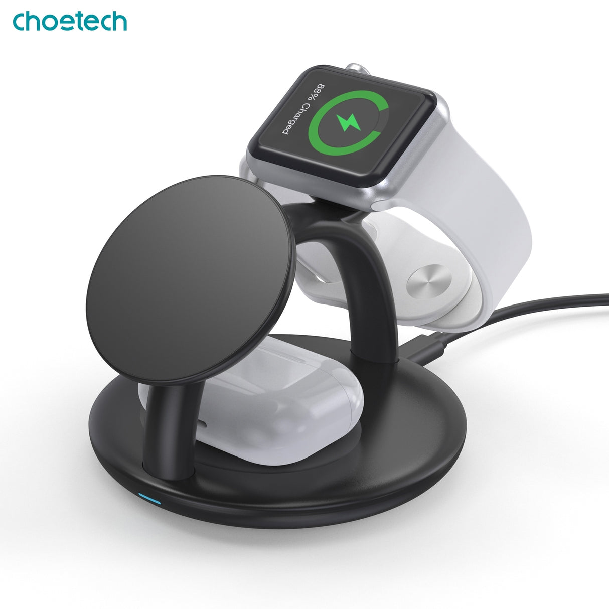 3-in-1 Magnetic Wireless Charger Station for iPhone, AirPods, and Apple Watch - CHOETECH T587-F