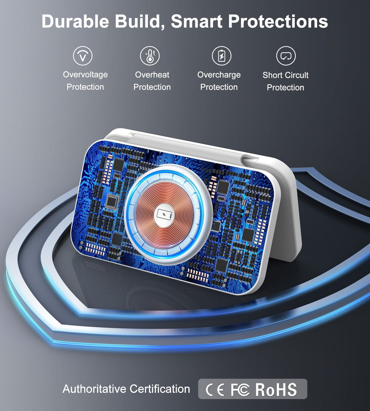 CHOETECH T616-F-WH 3-in-1 Magnetic Wireless Charger - Foldable Design in White