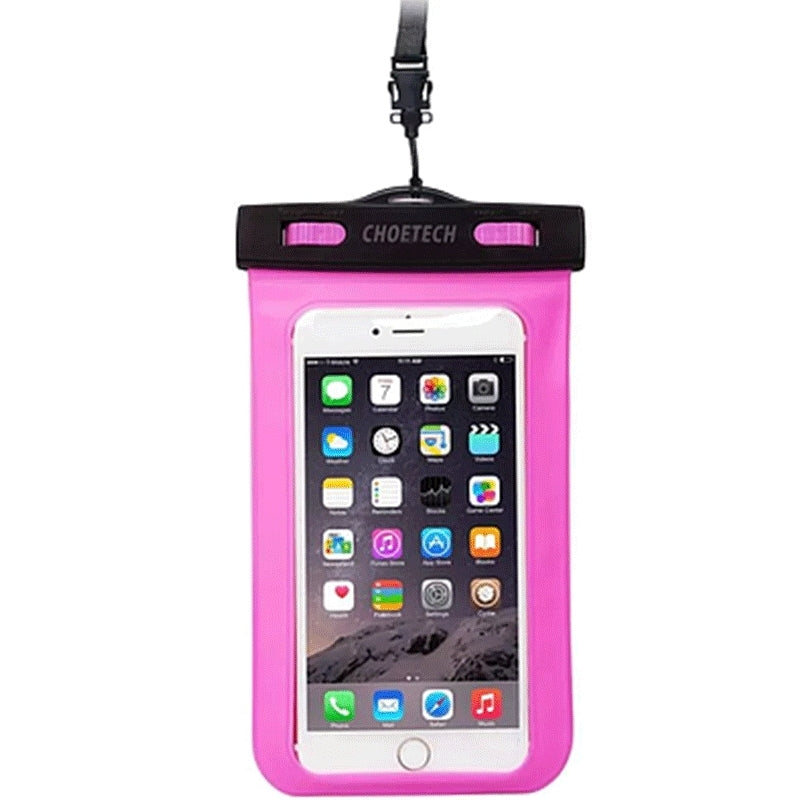 CHOETECH WPC007-PK Universal WaterProof Cell Phone Pouch bag up to 8-inch (Pink)