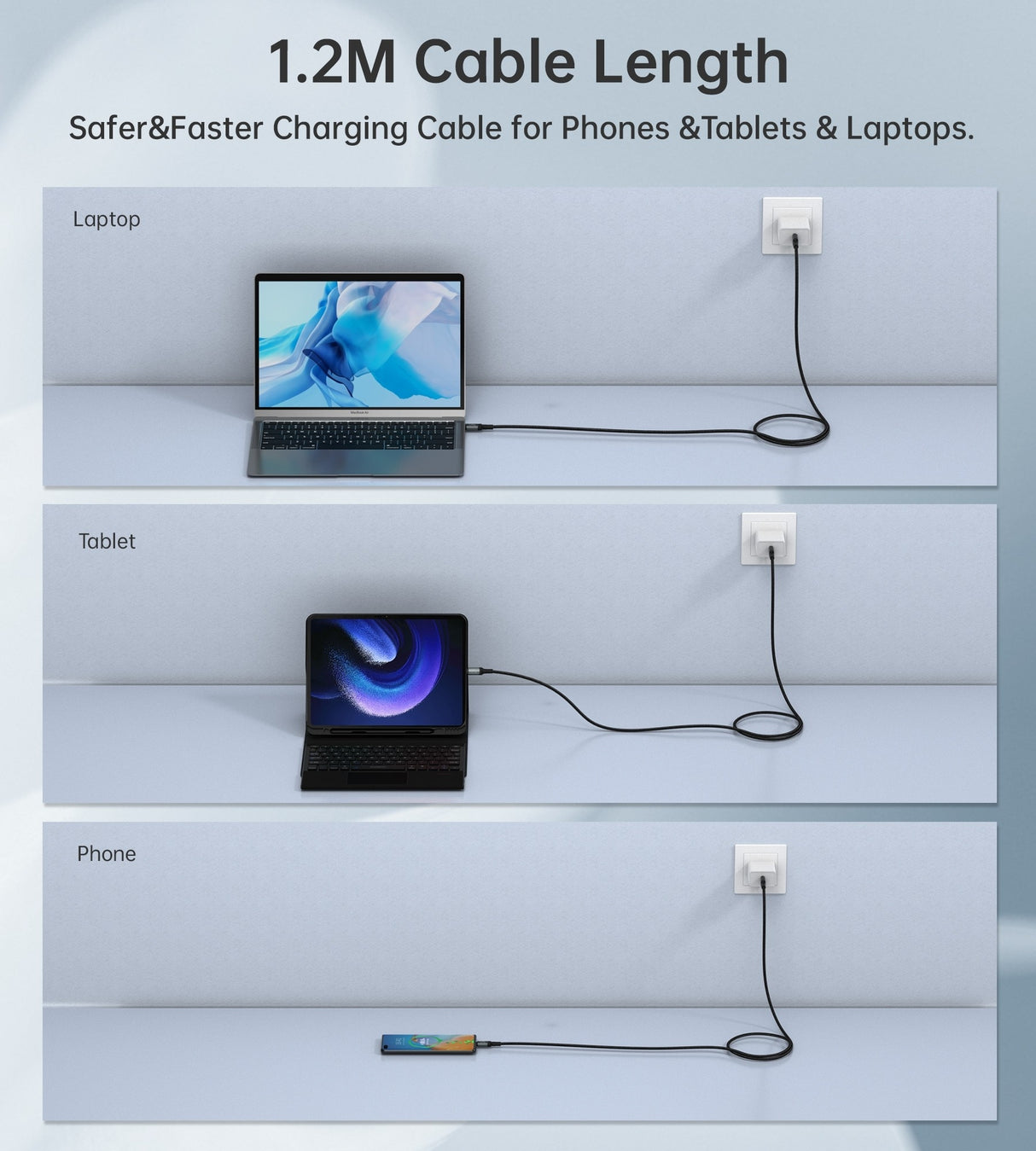 CHOETECH 240W Super Fast USB-C Gen3 Cable - 1.2M, Compatible with MacBook & More