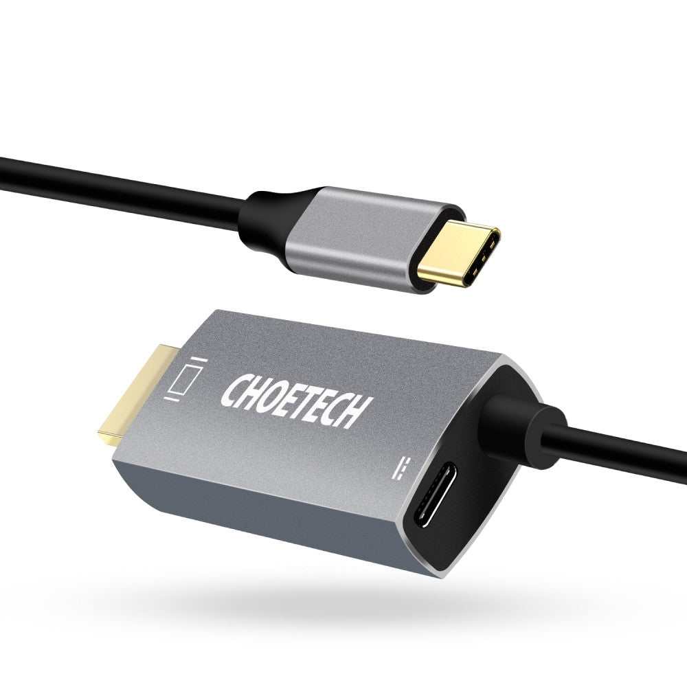 CHOETECH 4K HDMI 60Hz USB-C to HDMI Adapter with 100W Power Delivery - 1.8M Cable