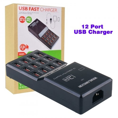 12-Outlet 60W Multi-Device USB Charging Station