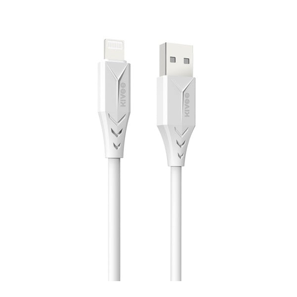 KIVEE KV-CT326 1M White 8-Pin Fast Charge USB Cable with Overvoltage Protection