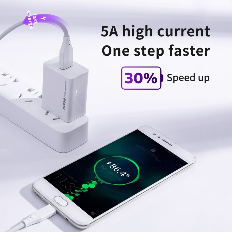 KIVEE KV-CT326 1M White 8-Pin Fast Charge USB Cable with Overvoltage Protection