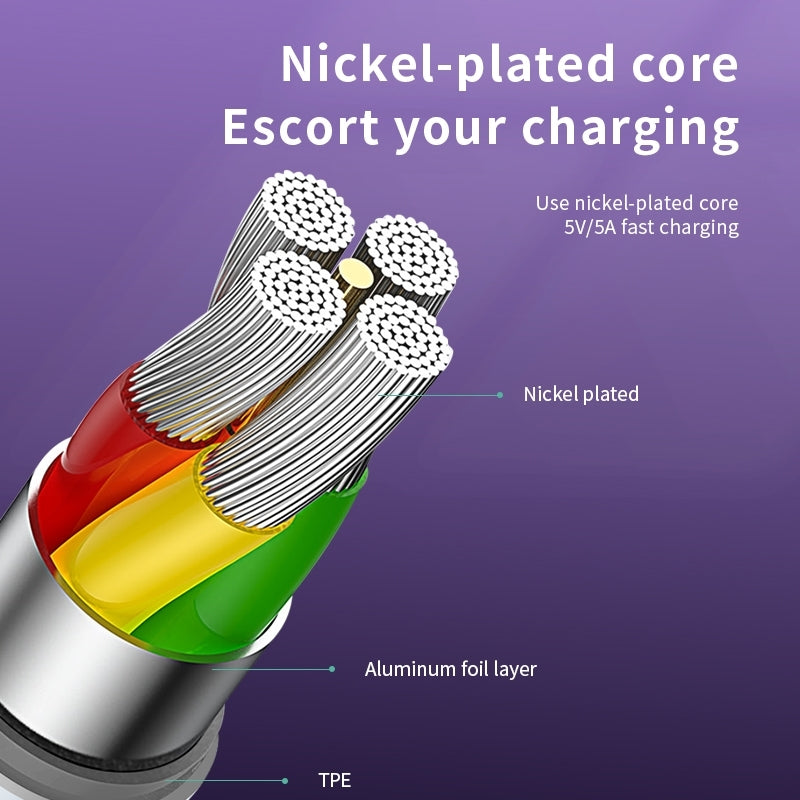 KIVEE KV-CT326 1M White 8-Pin Fast Charge USB Cable with Overvoltage Protection