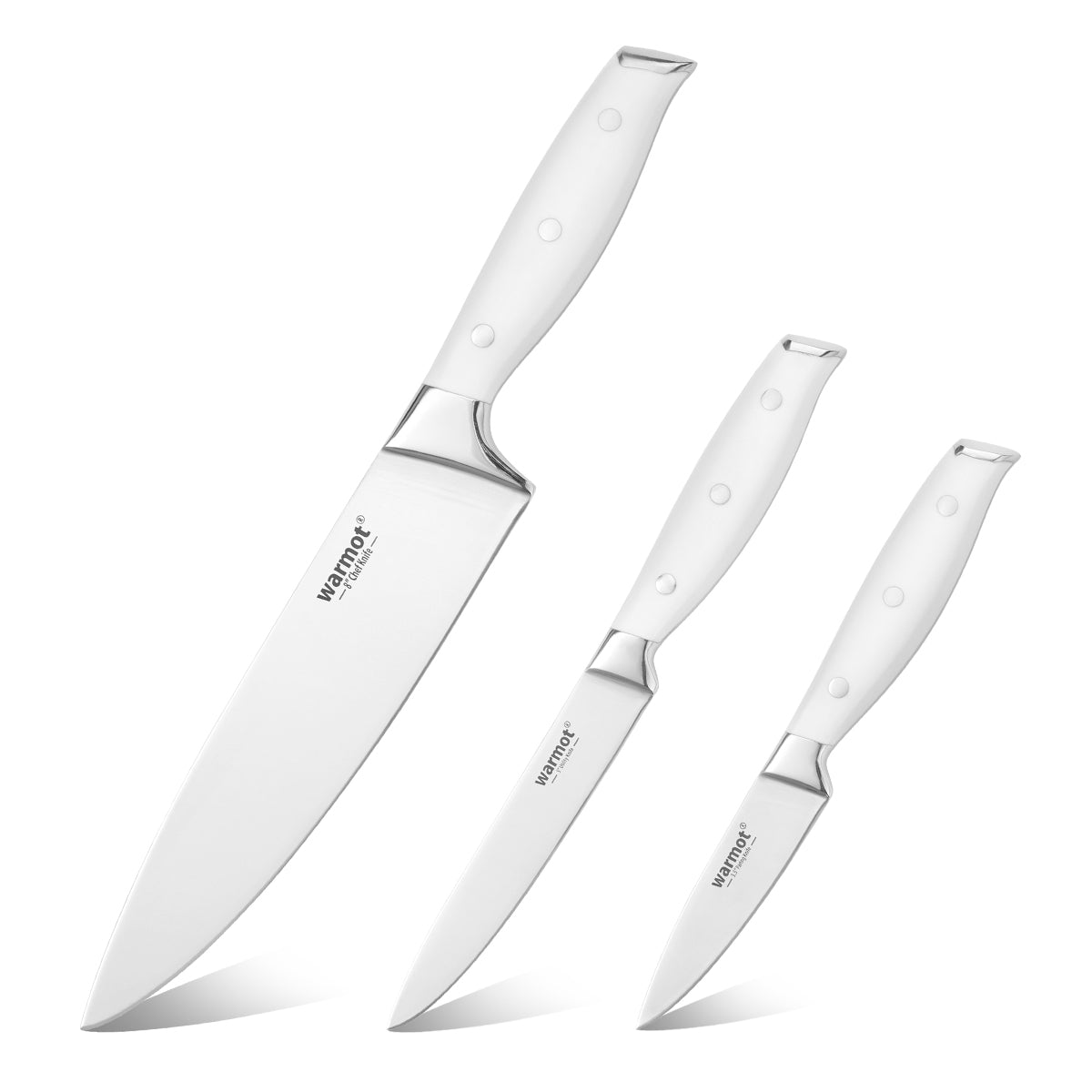Warmot Professional 3-Piece Chef Knife Set with Gift Box (888-3) - Ultra Sharp German Steel Knives