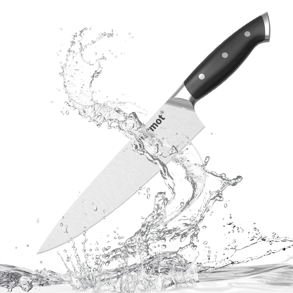 Warmot Professional 3-Piece High Carbon Stainless Steel Chef Knife Set with Elegant Gift Box