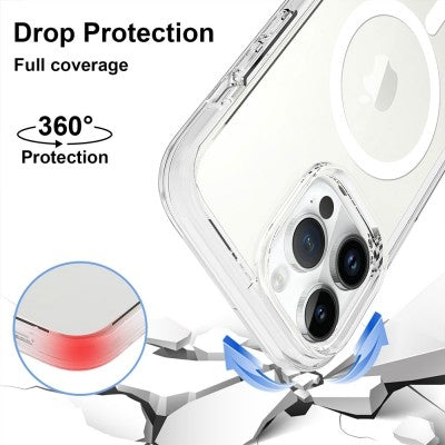 Military-grade Shockproof MagSafe Clear Case for iPhone 15 Pro