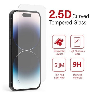 Ultra-Durable 9H Tempered Glass Screen Shield for iPhone 15 / 15 Pro