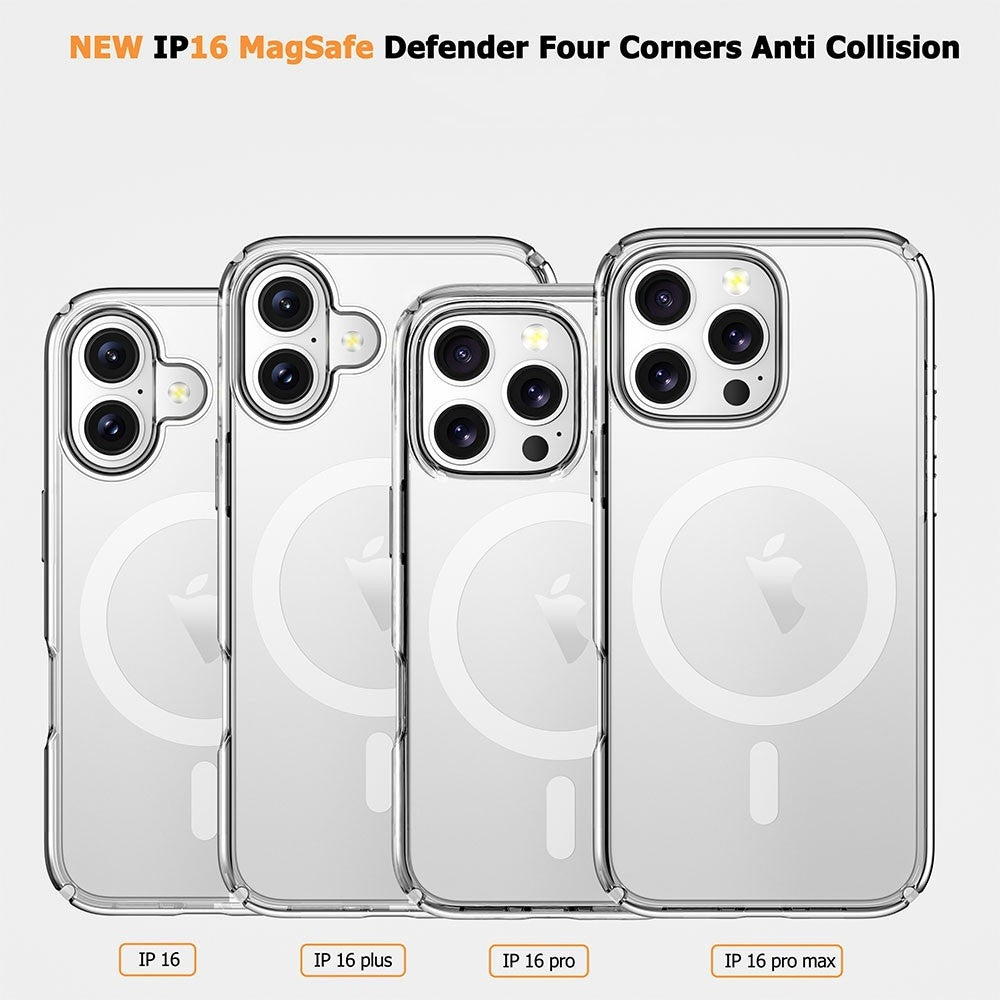 Military-Grade Shockproof Clear MagSafe Case for iPhone 16 Plus