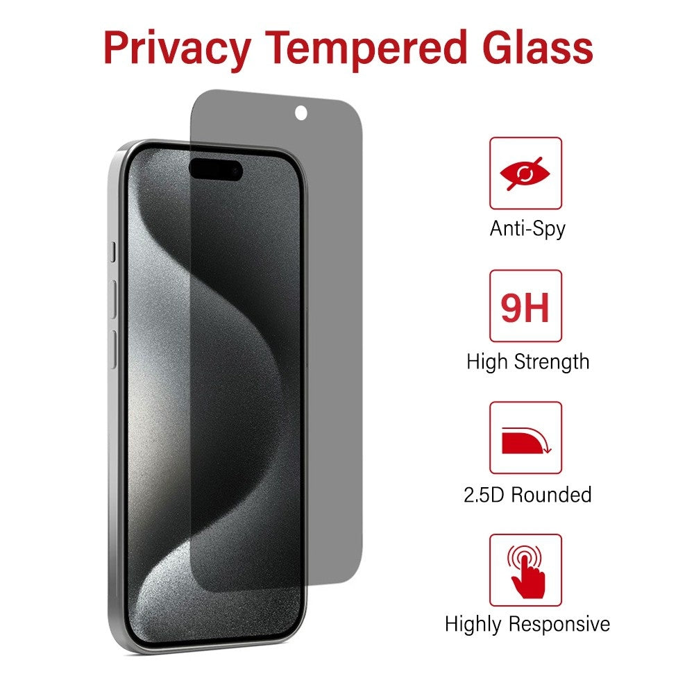 Privacy Tempered Glass Screen Protector for iPhone 16 Pro / 17 / 17 Pro