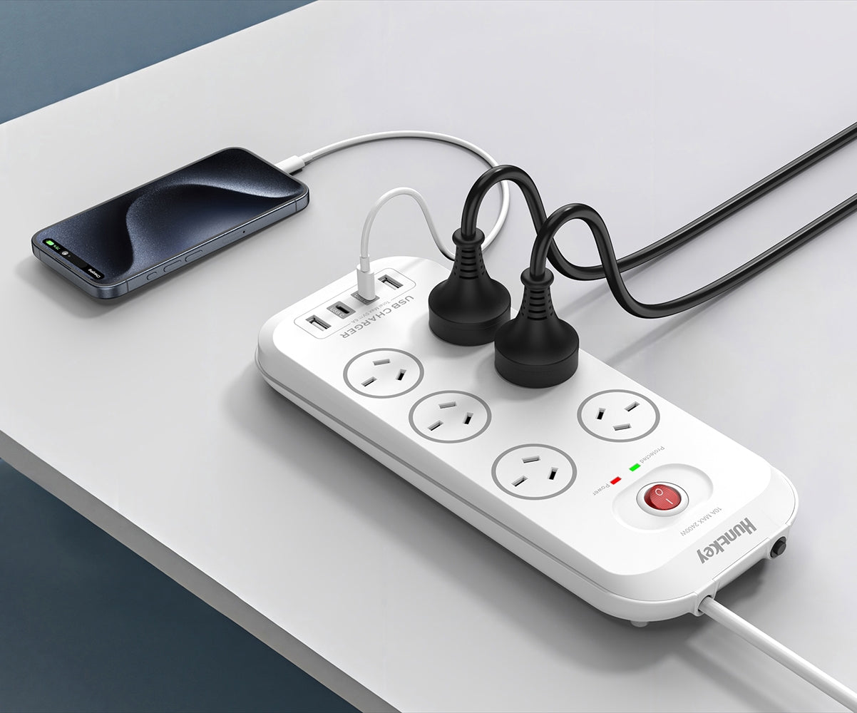 Huntkey SAC607C Power Strip with 6 Outlets, 2 USB-A & 2 USB-C Ports, Surge Protection