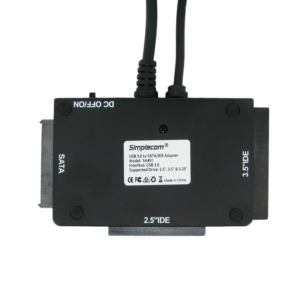 Simplecom SA491 3-IN-1 USB 3.0 TO 2.5, 3.5 & 5.25 SATA/IDE Adapter with Power Supply