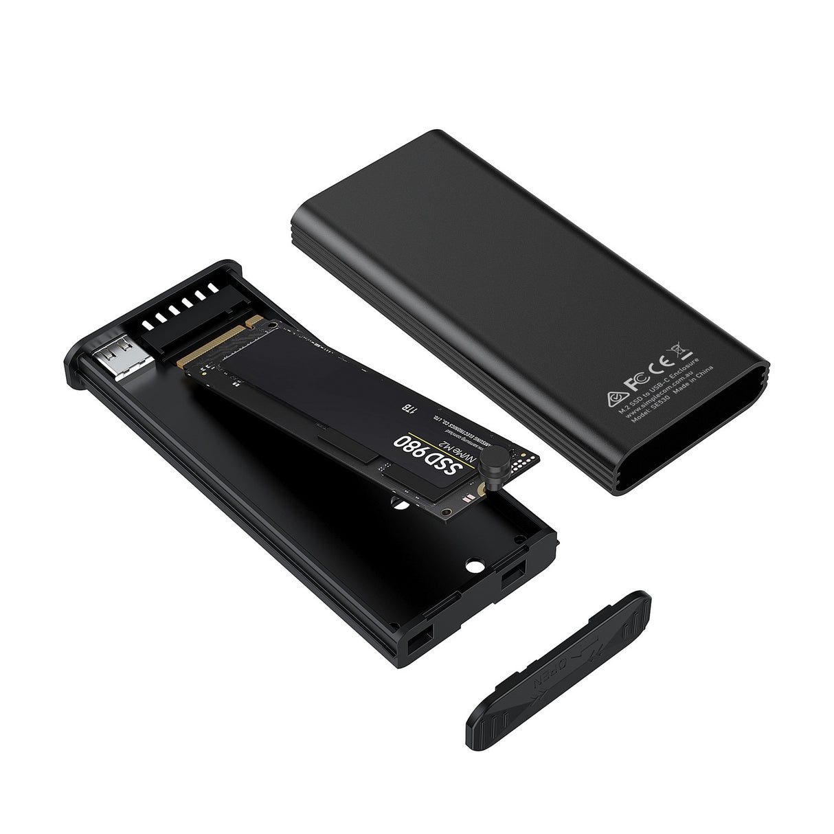 Smart LED USB-C Enclosure for NVMe/SATA M.2 SSDs - 10Gbps Transfer Speed