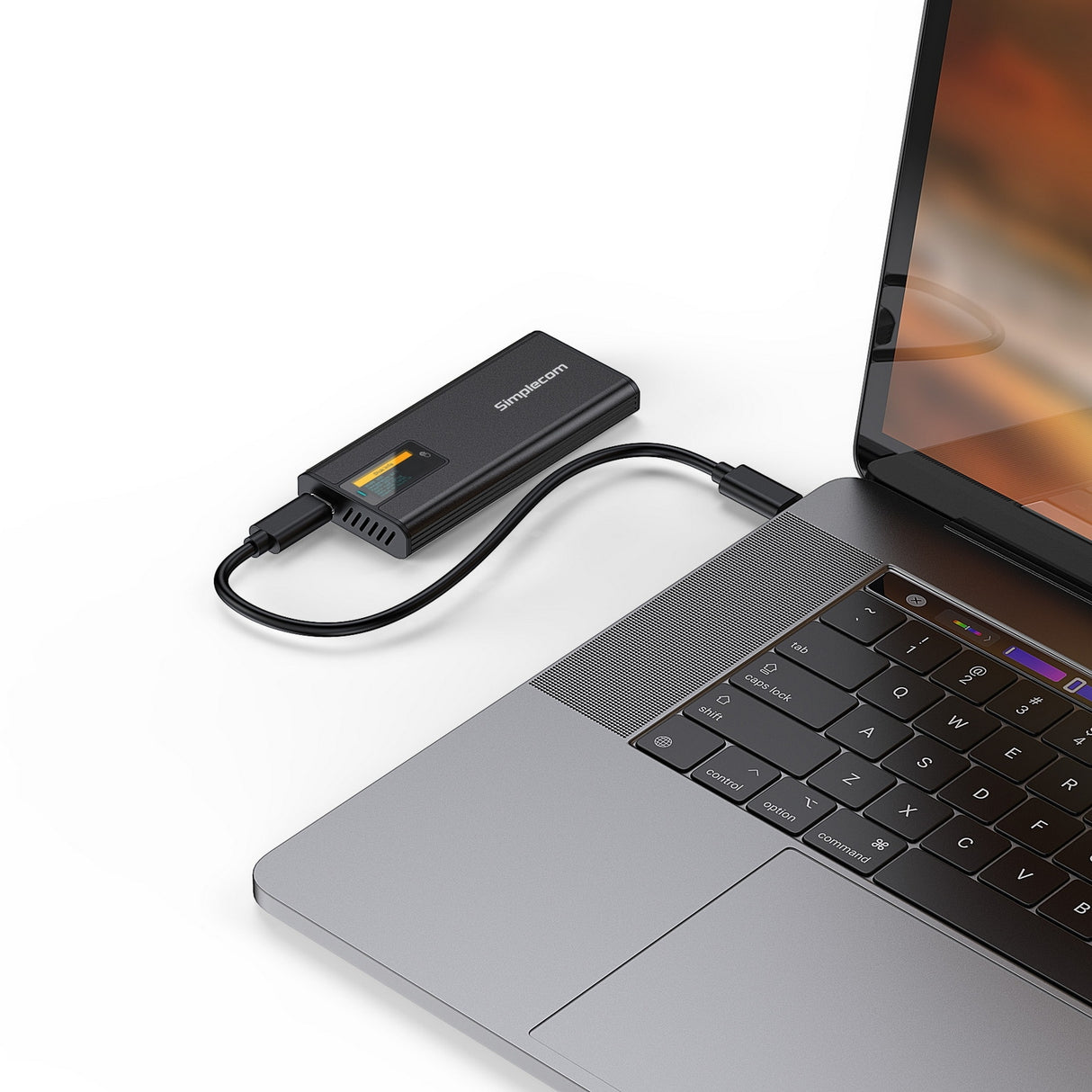 Smart LED USB-C Enclosure for NVMe/SATA M.2 SSDs - 10Gbps Transfer Speed