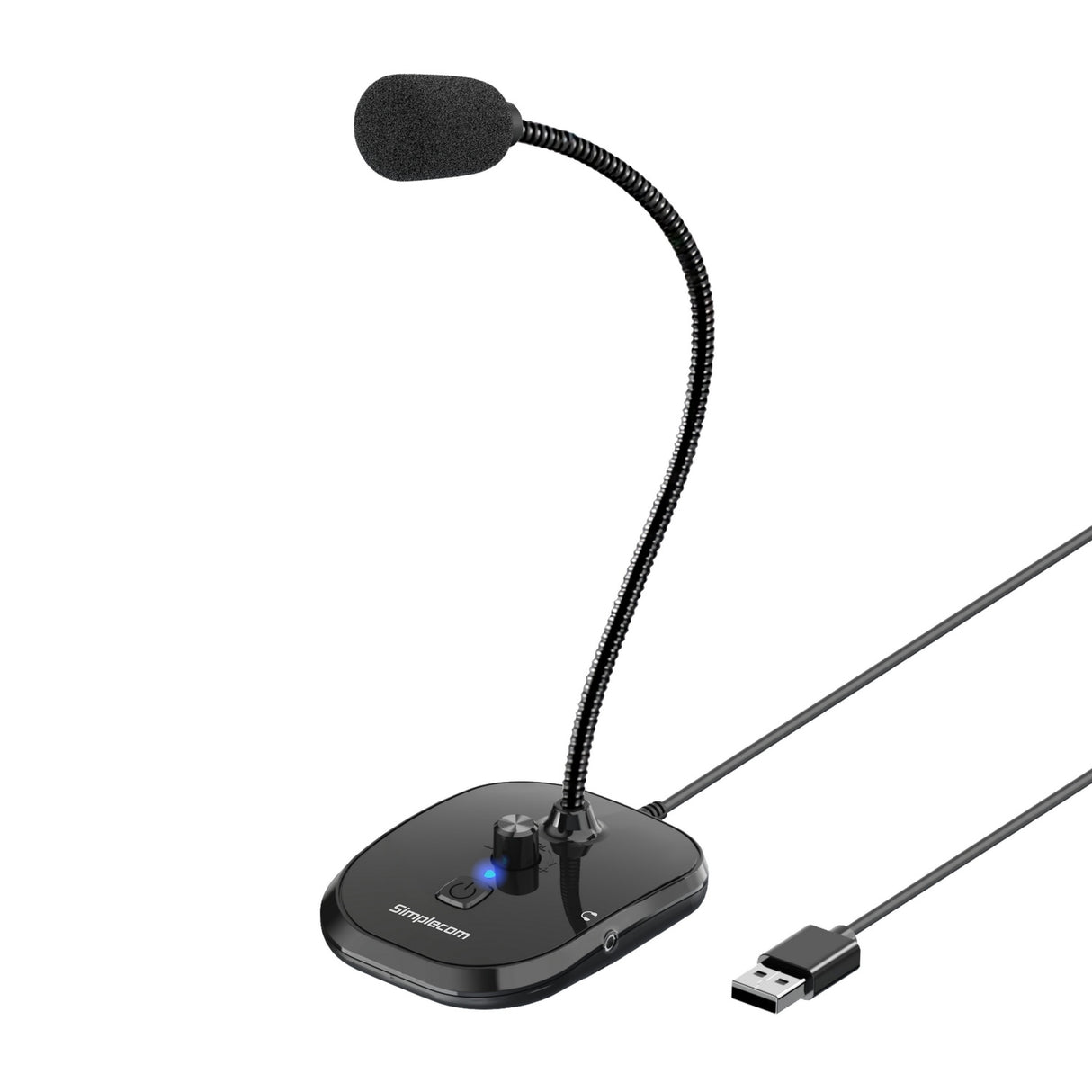 Simplecom UM360 USB Desktop Microphone with Headphone Monitoring Jack