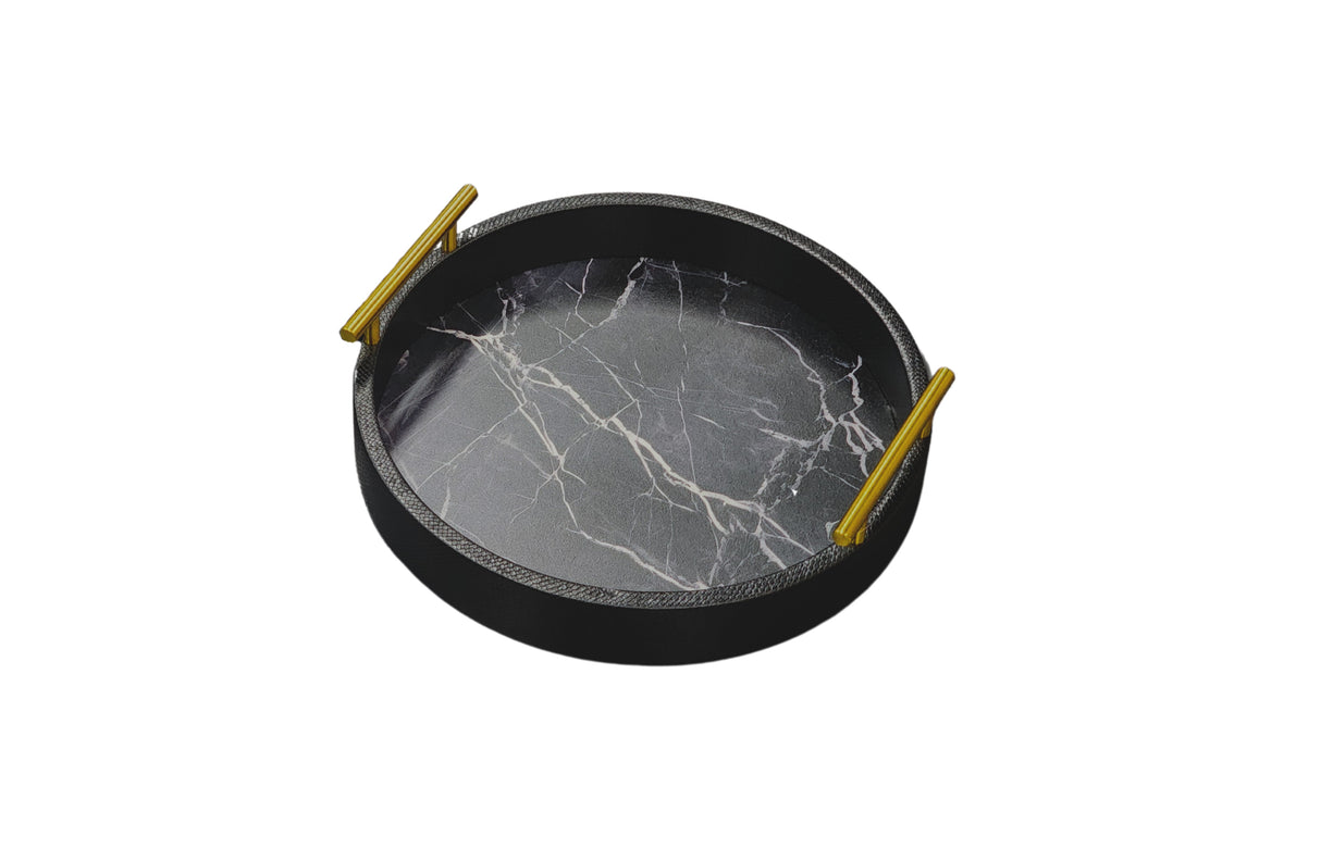Maison Round Tray - Small - Black
