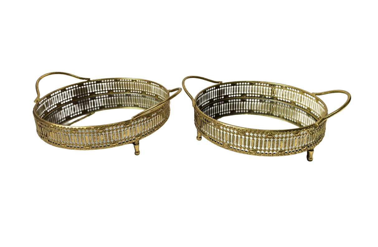 Tessa Round Tray - Set of 2 - Gold