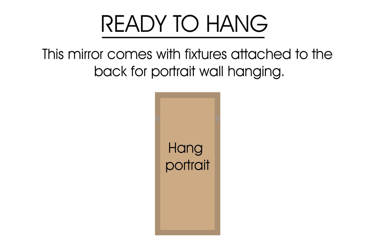 Window Style Mirror - Black Arch 60cm x 180cm