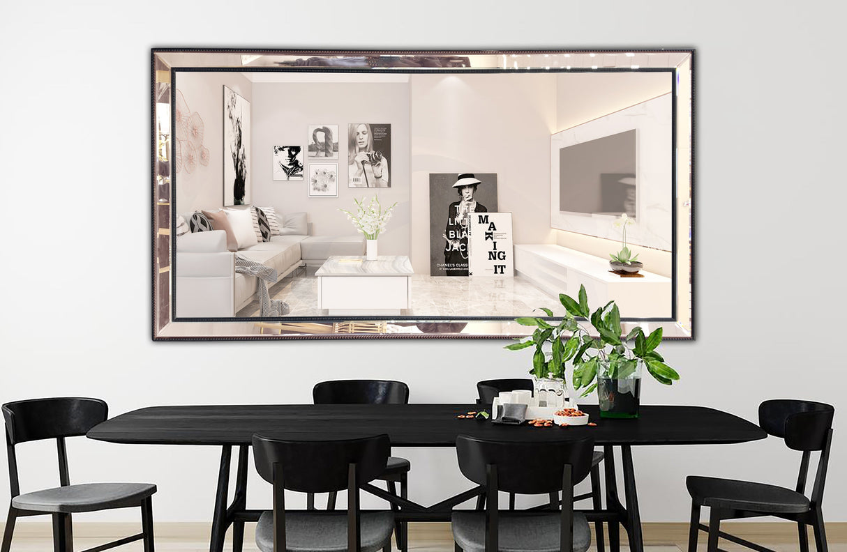 Black Beaded Framed Mirror - X Large 190cm x 100cm