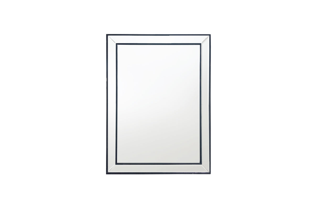 Black Beaded Framed Mirror - Rectangle 80cm x 110cm
