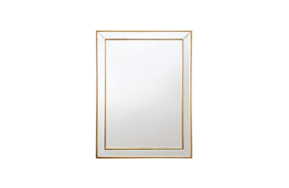 Gold Beaded Framed Mirror - Rectangle 80cm x 110cm