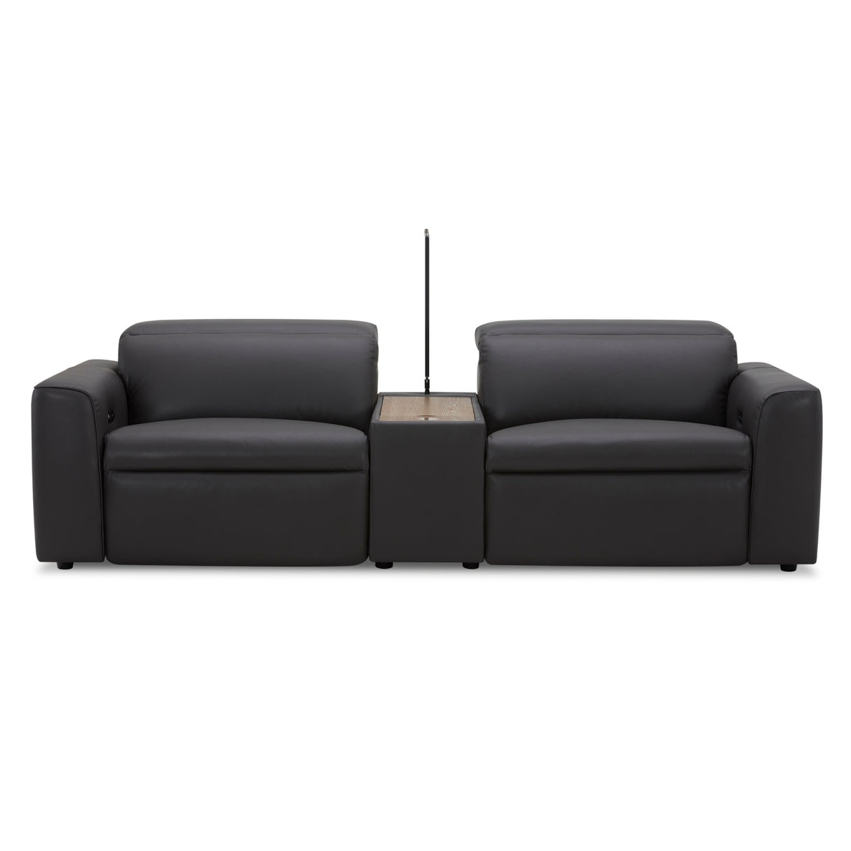 Hallie 2 Seater Genuine Leather Sofa Lounge Electric Powered Recliner Graphite