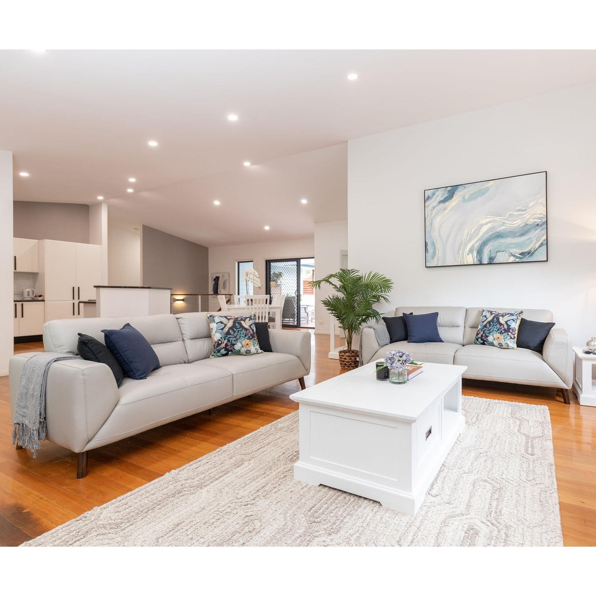 Downy Genuine Leather Sofa 2 Seater Upholstered Lounge Couch - Tangerine