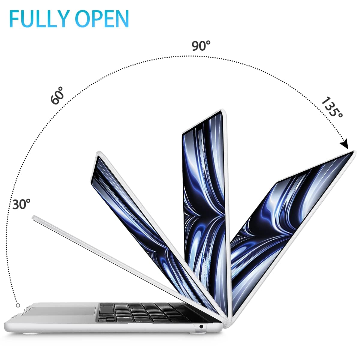 15 inch Air 2023 MacBook Air Matte Case A2941 M2 Chip Hard Shell Case Keyboard Cover White