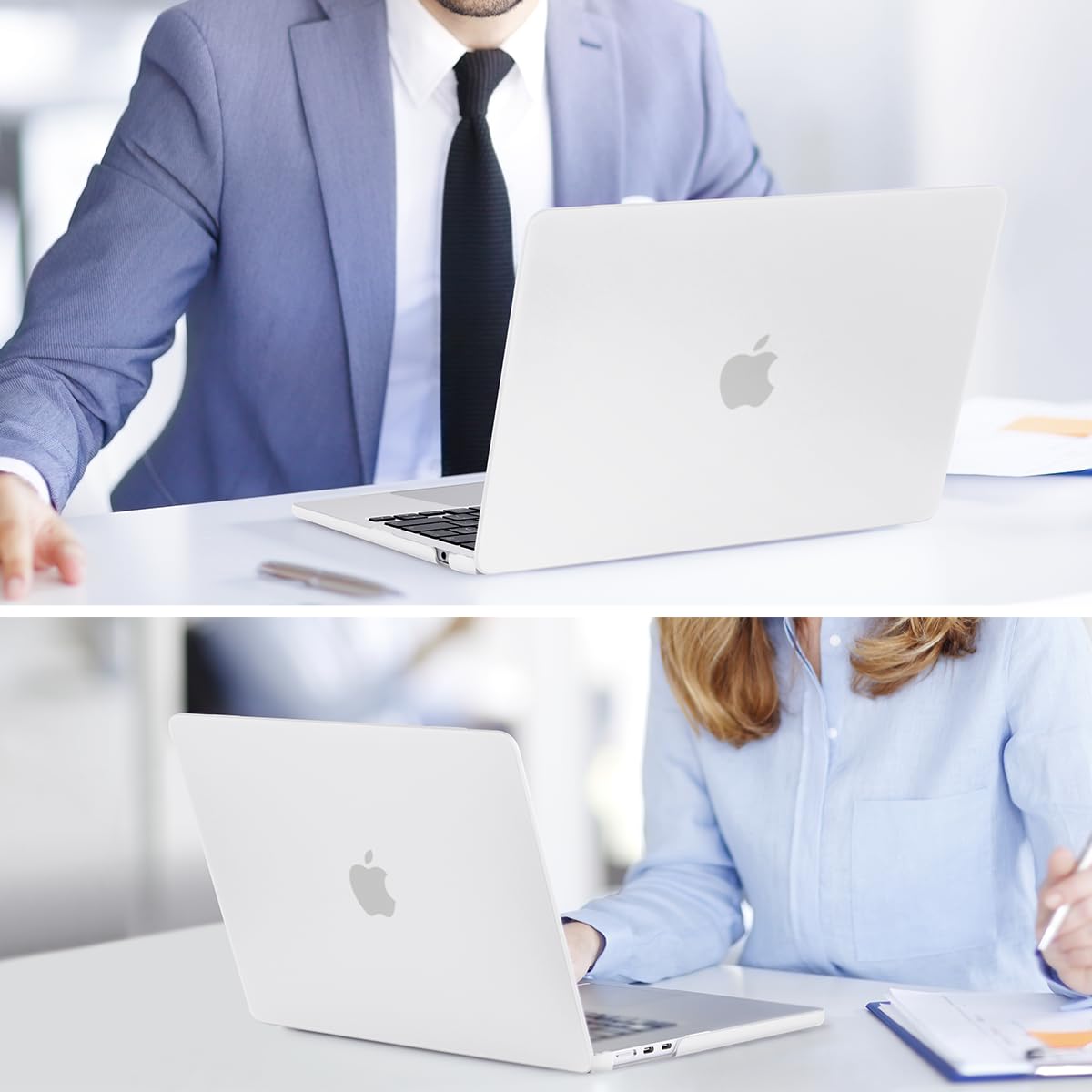 15 inch Air 2023 MacBook Air Matte Case A2941 M2 Chip Hard Shell Case Keyboard Cover White