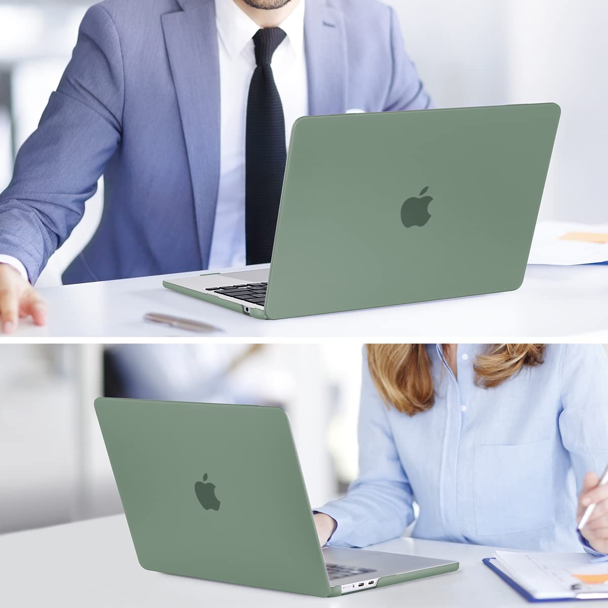15 inch Air 2023 MacBook Air Matte Case A2941 M2 Chip Hard Shell Case Keyboard Cover Midnight Green