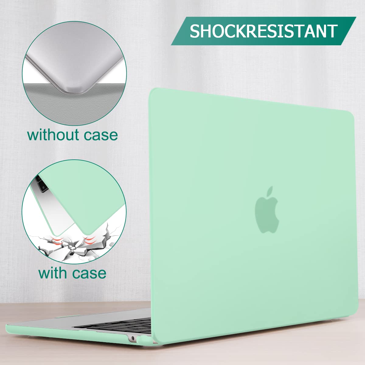 15 inch Air 2023 MacBook Air Matte Case A2941 M2 Chip Hard Shell Case Keyboard Cover Green
