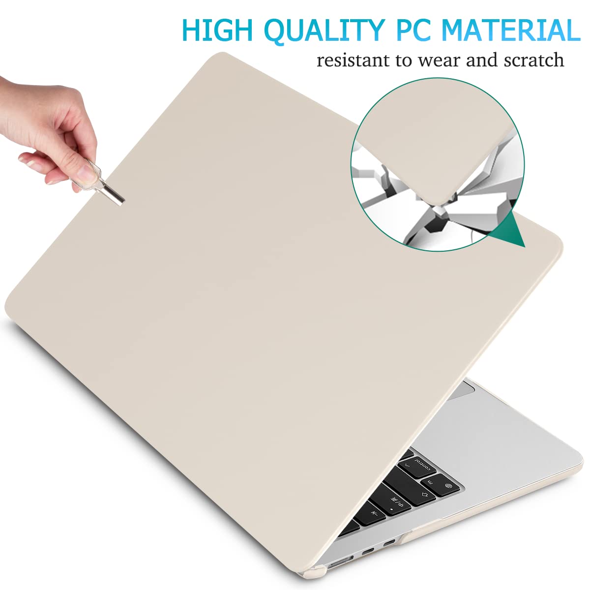 15 inch Air 2023 MacBook Air Matte Case A2941 M2 Chip Hard Shell Case Keyboard Cover Grey