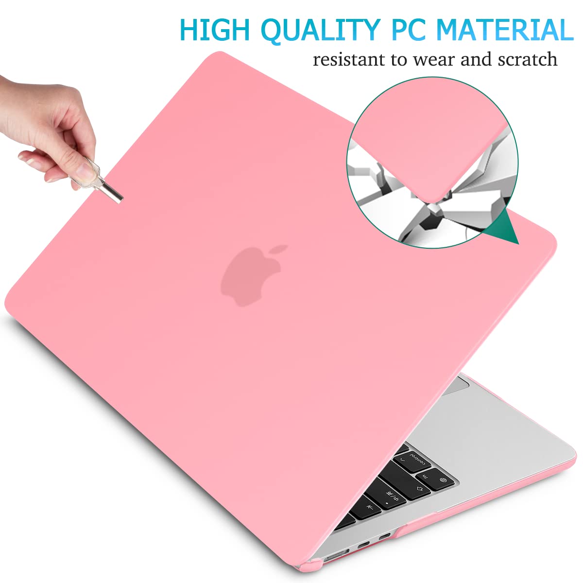 15 inch Air 2023 MacBook Air Matte Case A2941 M2 Chip Hard Shell Case Keyboard Cover Pink