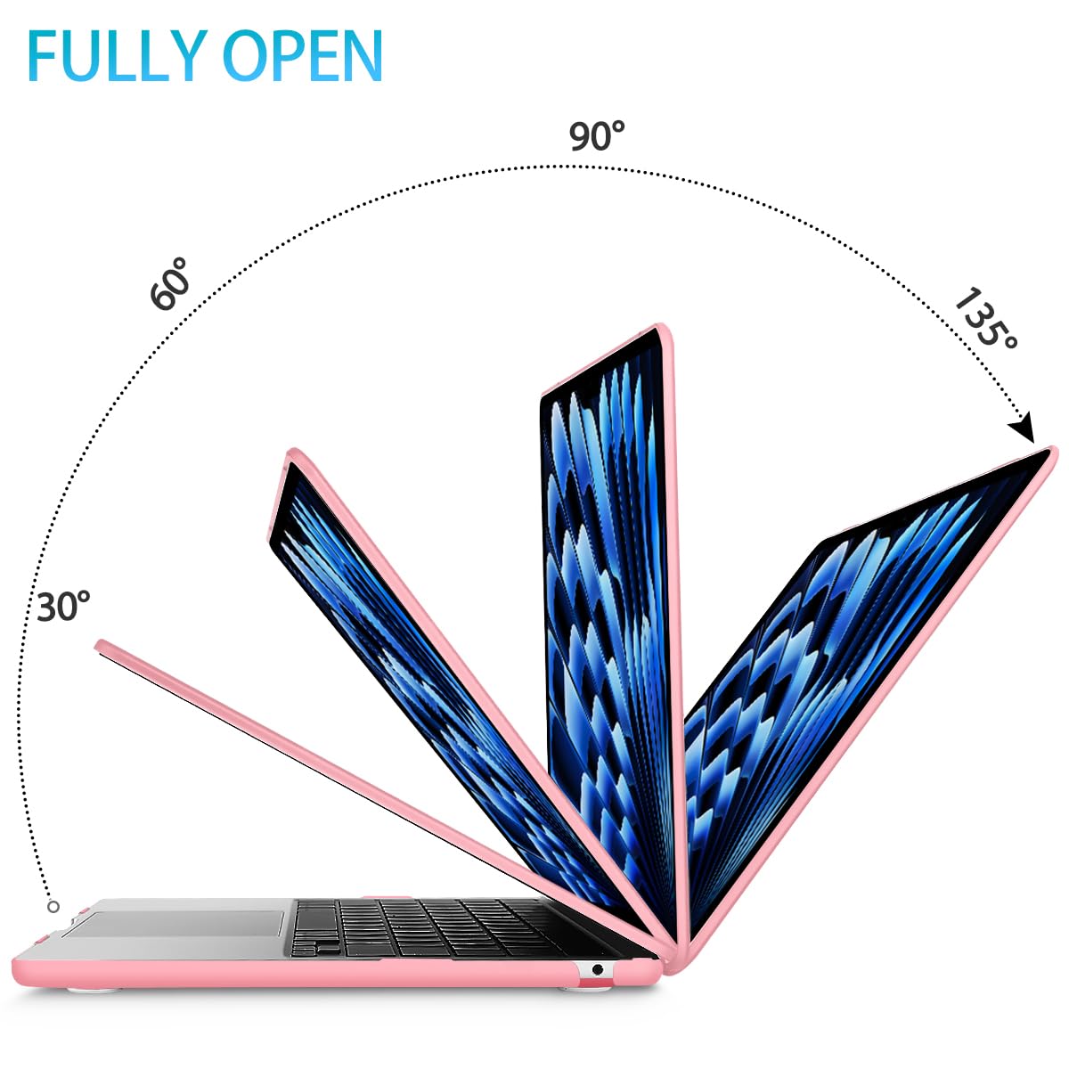 15 inch Air 2023 MacBook Air Matte Case A2941 M2 Chip Hard Shell Case Keyboard Cover Pink