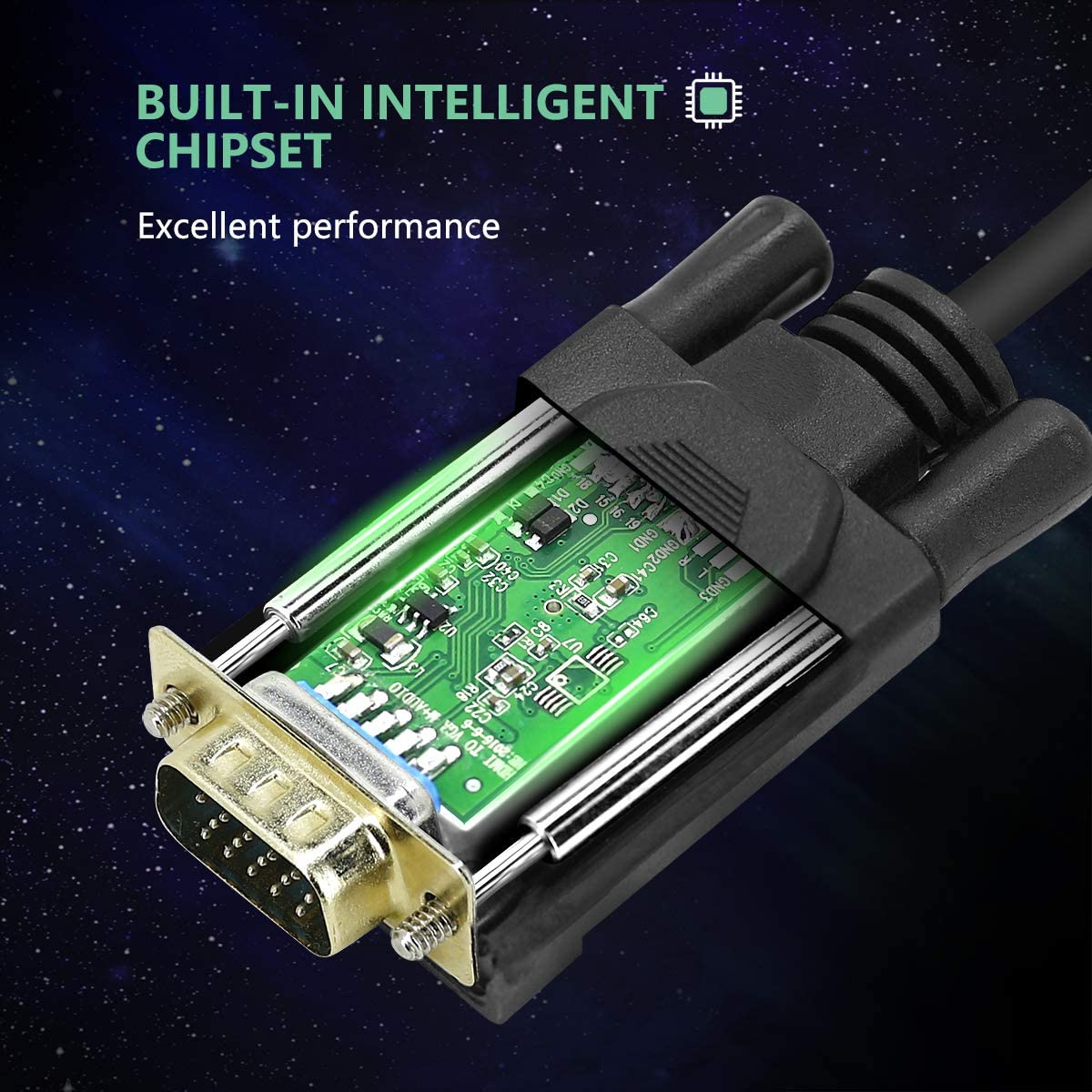 6 Feet HDMI to VGA Converter Cable - Ideal for PCs, Laptops, and Projectors - 1.8M Length