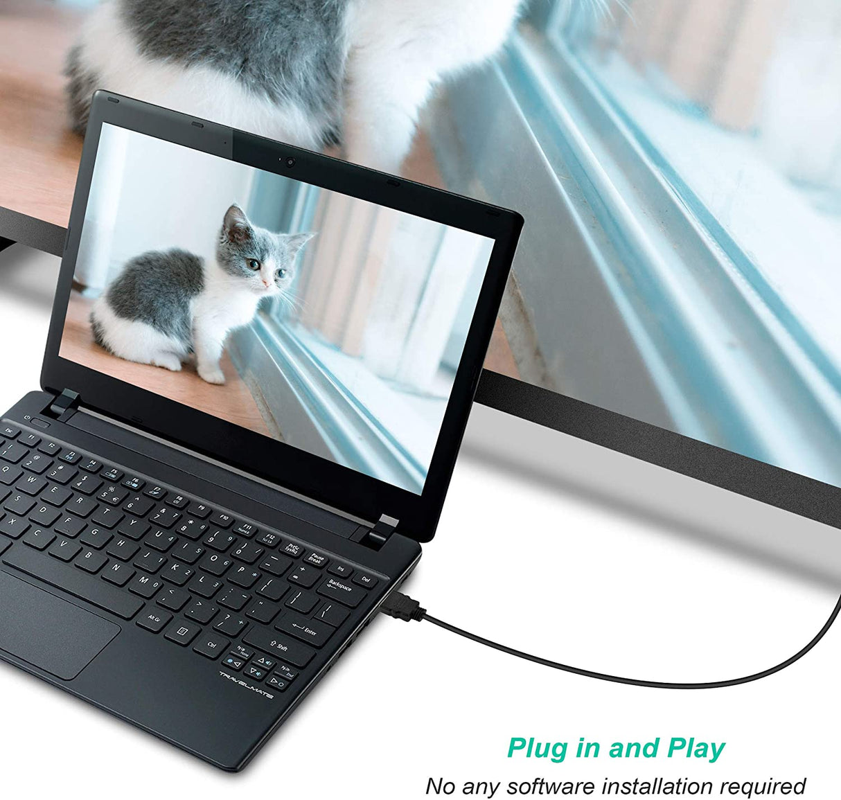 6 Feet HDMI to VGA Converter Cable - Ideal for PCs, Laptops, and Projectors - 1.8M Length