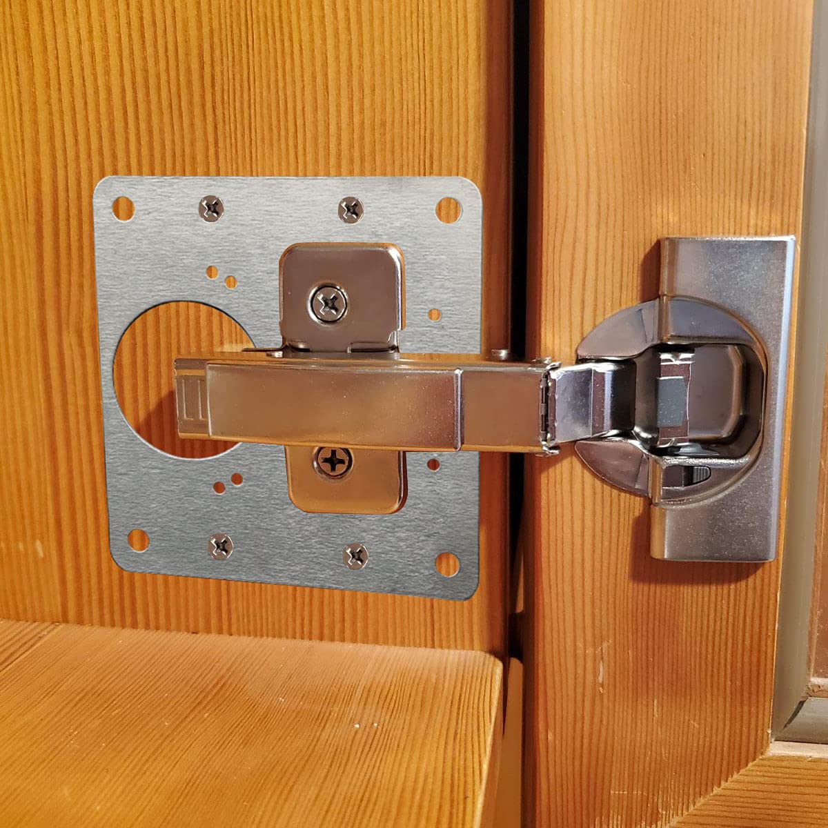 Heavy-Duty Stainless Steel Hinge Repair Bracket Kit with Screws 1 Piece for Furniture Restoration
