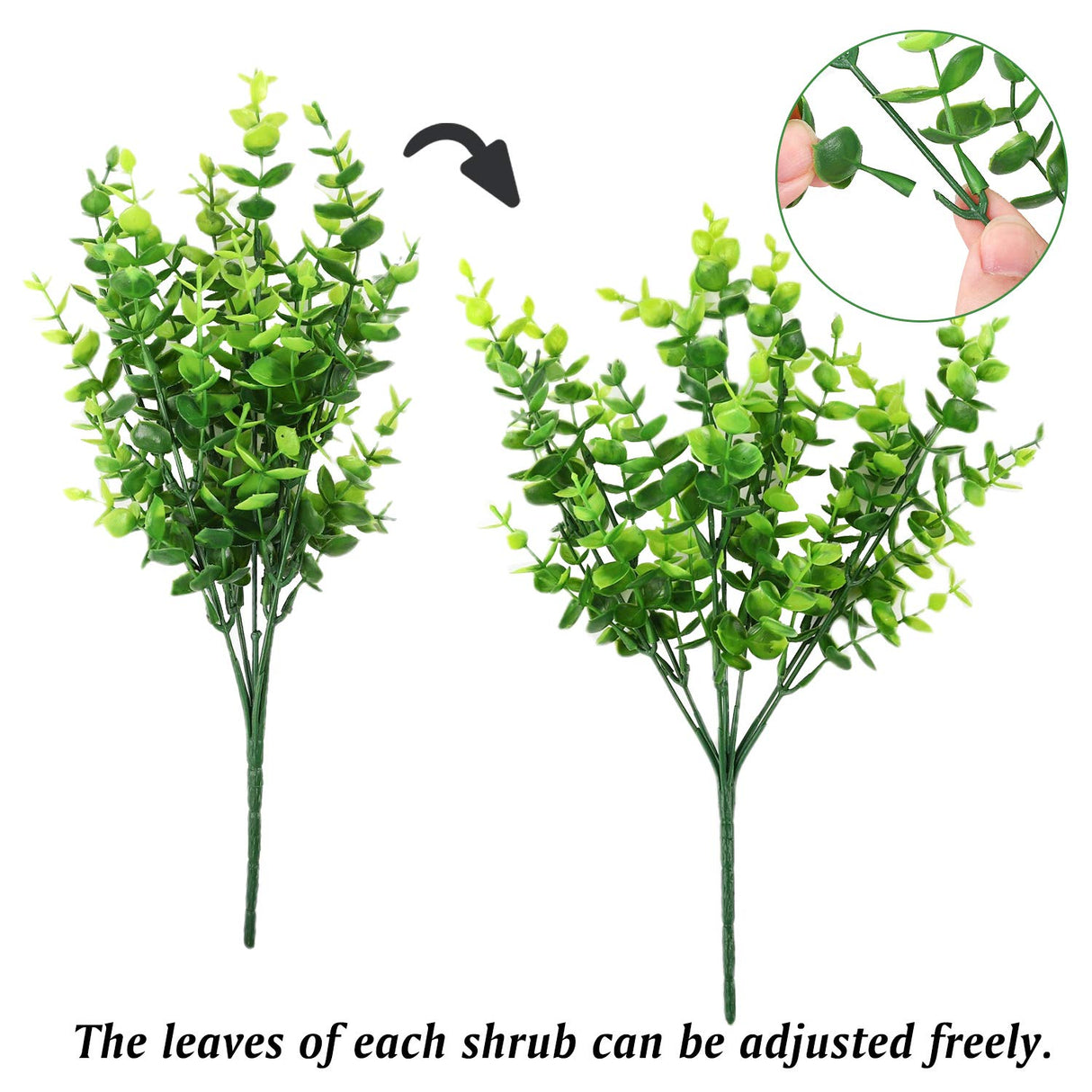Set of 2 Lifelike Eucalyptus Faux Plants for Stylish Home and Office Decor - Perfect for Weddings, Events, and Gardens