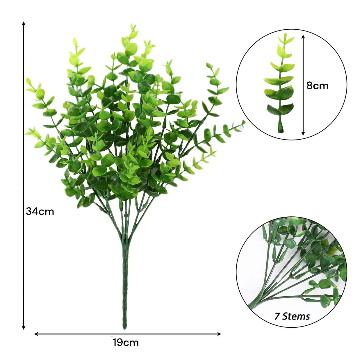 Set of 2 Lifelike Eucalyptus Faux Plants for Stylish Home and Office Decor - Perfect for Weddings, Events, and Gardens