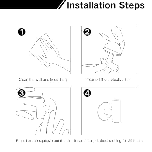 Self-Adhesive Heavy-Duty Brushed Nickel Towel Hooks - 2 Pack Wall-Mounted Cloth Hangers for Bathroom and Home