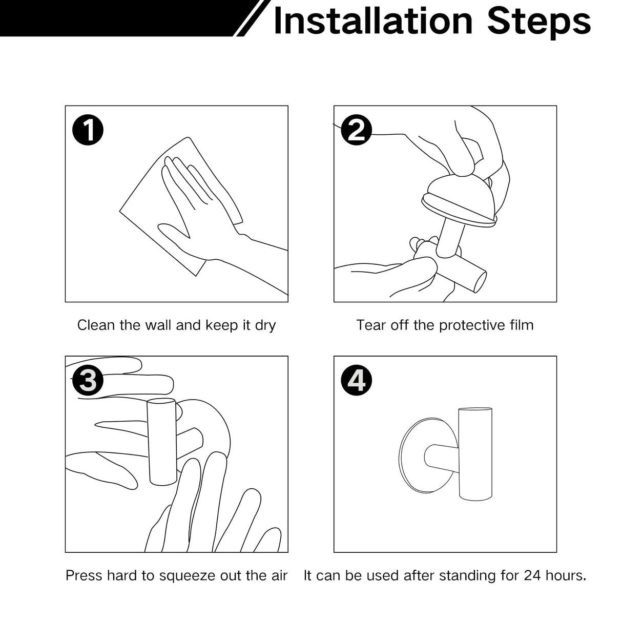 Gold Heavy-Duty Self-Adhesive Wall Hooks - 2 Pack for Towel and Cloth Hanging in Bathrooms and Doors