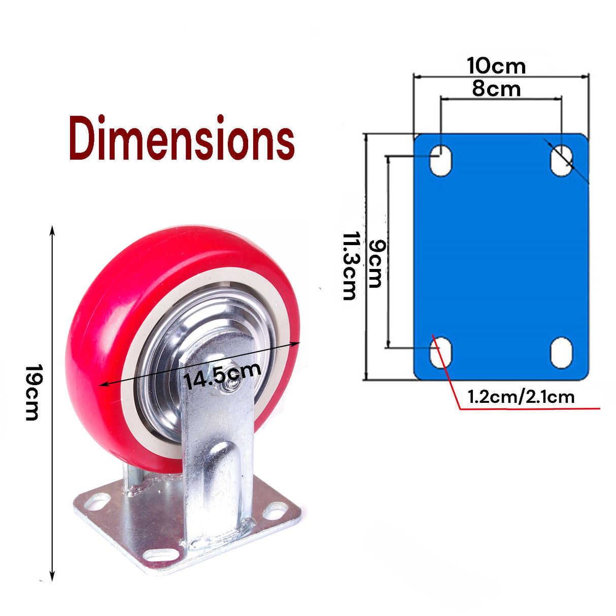 4x 6 inch Industrial Swivel Brake Locking Caster Castor Wheels Casters 2x swivel 2x fixed for Cart Furniture Workbench